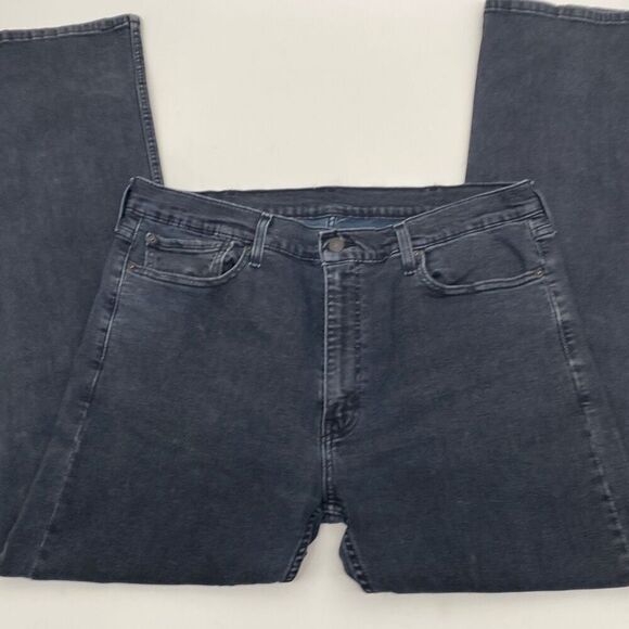 Levi's Men's Regular Fit Straight Leg Stretch 513 Jeans Dark Blue Size 38/34 - Picture 3 of 11